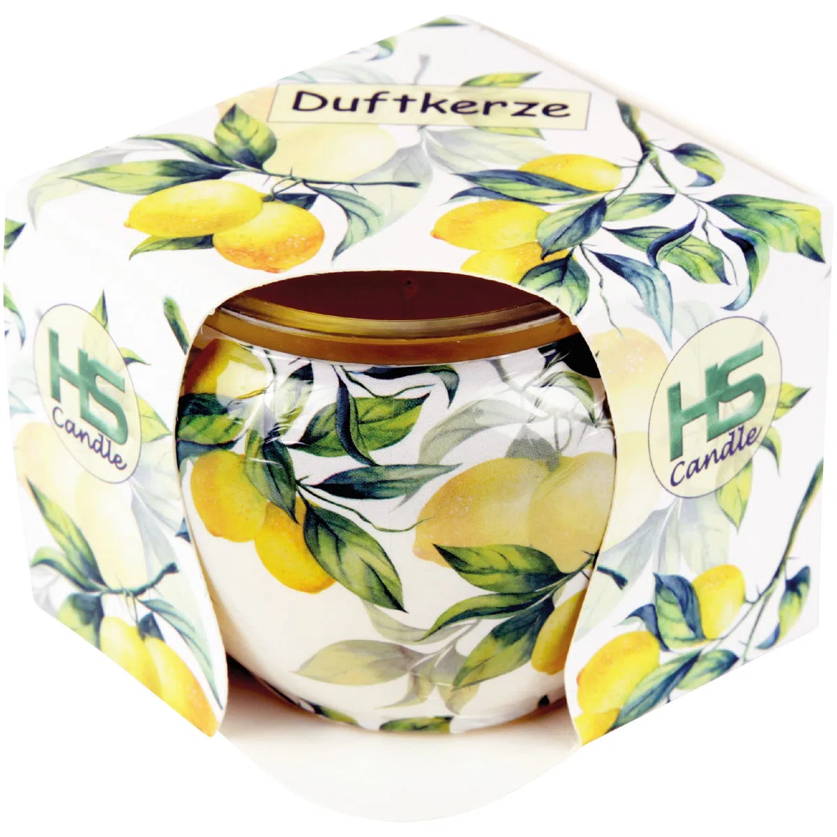 Velas perfumadas de 6 unidades en cristal, larga duración, aroma limón