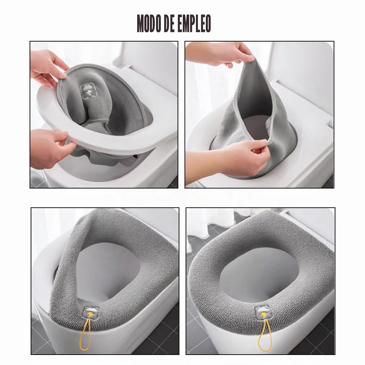 5 Piezas Asientos De Inodoro, Funda de Asiento de Inodoro, Asientos para Inodoro, Cojín de baño Suave y cálido Lavable, Universal Asiento Grueso de WC, Cubierta de Asiento de Inodoro con Mango