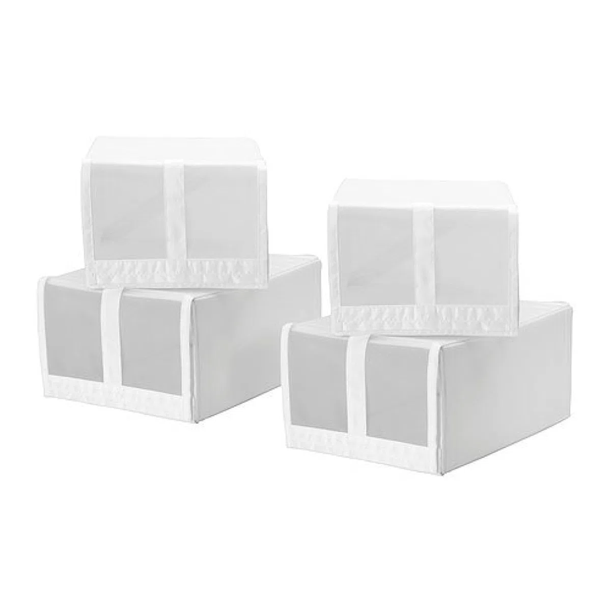 SKUBB - Lote de 4 cajas para zapatos (22 x 34 x 16 cm), color gris oscuro (Gris Oscuro)