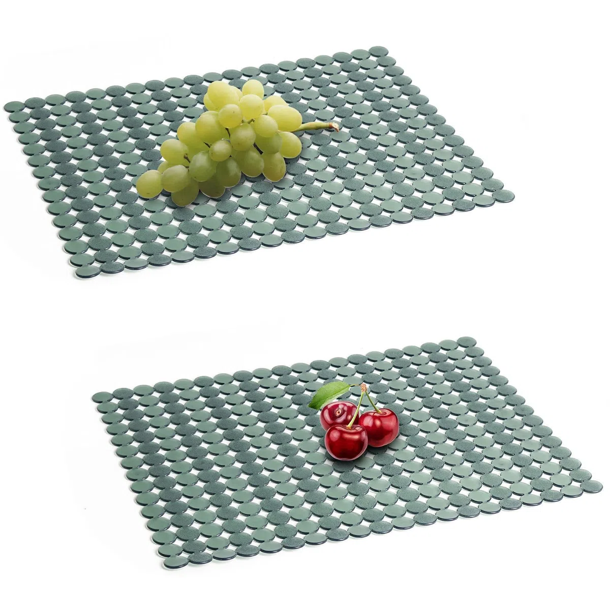 2 Piezas Alfombrilla Fregadero Cocina 40x30 Cm, Protector De PVC Recortable, Tapete Escurridor De Fregadero, Drenaje Rápido para Fregadero De Acero Inoxidable y Cerámica (Verde)