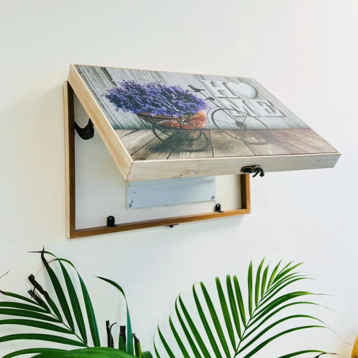 Tapa Cuadro Eléctrico Decorativa de Madera Blanca | Estilo Nórdico para Entrada y Recibidor | Cubre Contador de Luz Moderno | Diseño Home Lavanda