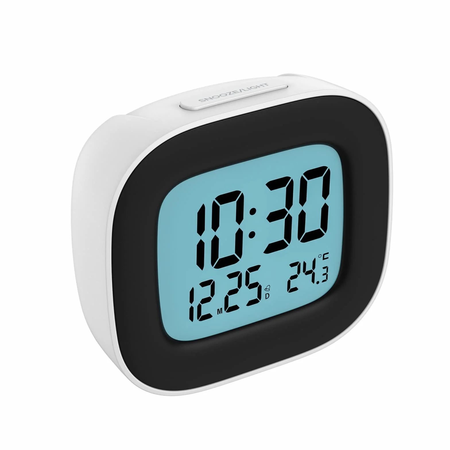 Despertador Digital Pilas Reloj Despertador Digital Pequeño con Luz, Despertador Inteligente con Temperatura Fecha y Zumbador Fuerte, Siesta, para Viajes Dormitorio (2 Baterías AAA Incluidas)