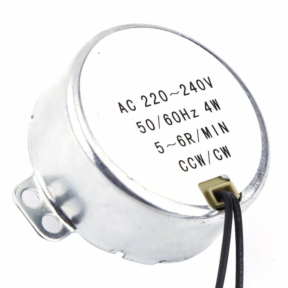 Motor Síncrono, 220-240V 4W Cw/Ccw Ac Motor Síncrono, Utilizado para Mecanismo de Ventilación de Ventilador Eléctrico, Motor de Aire Acondicionado y Motor Rotativo de Microondas