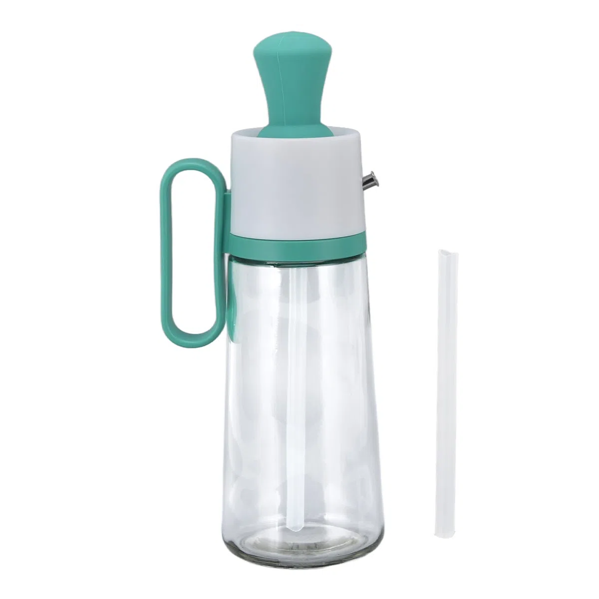 Tyenaza Dispensador de aceite con cepillo de silicona, 3 en 1, botella dispensadora de aceite de cocina, 550 ml, antifugas, botella de aceite de oliva, para cocina, freidora de aire, barbacoa (verde)