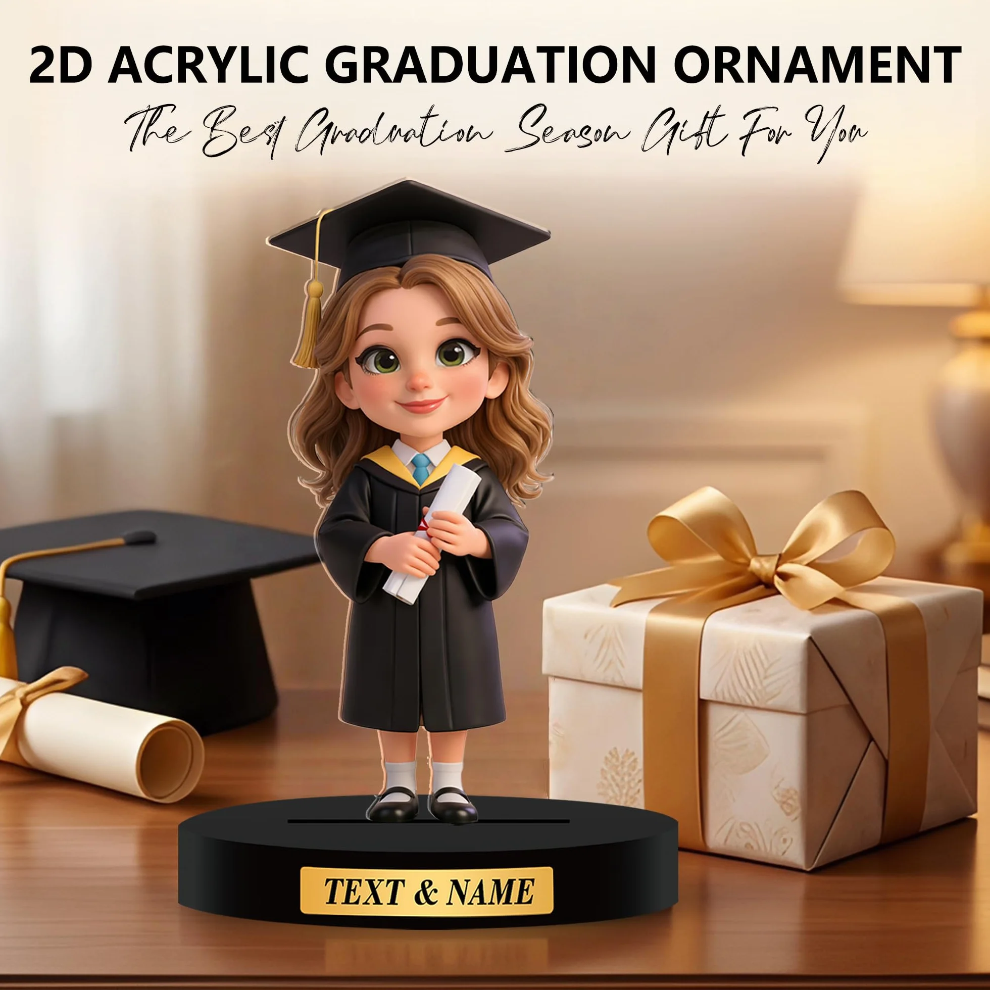 Figuras Graduación Personalizadas a Partir de Fotos, Regalo de Graduación, Decoraciones Escritorio Acrílicas 2D