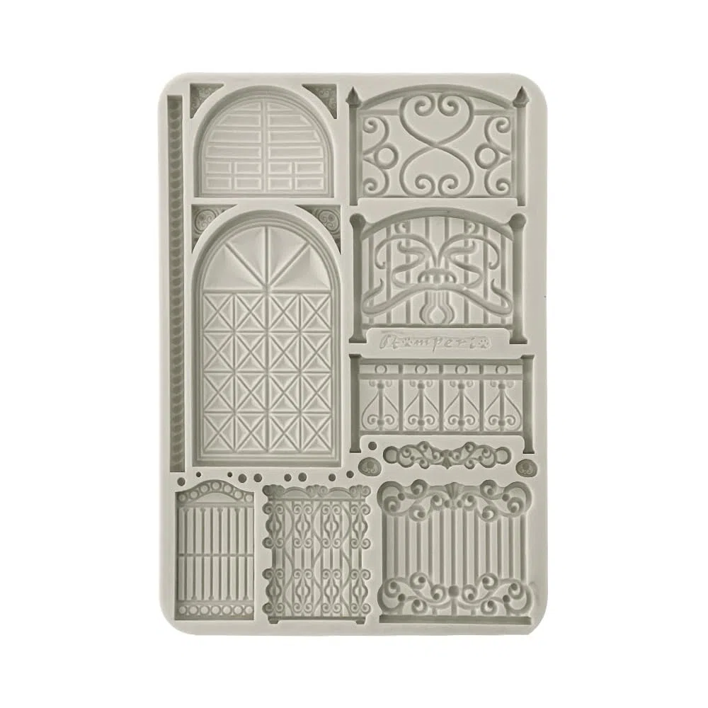Stamperia - Silicon Mould A5 for Scrapbooking, Bullet Journals and More, Non-Stick, Suitable for Air-Dry Clay, Resin and More, Perfect for Crafts and Gifting (Favourites Refresh, Fence and Door)