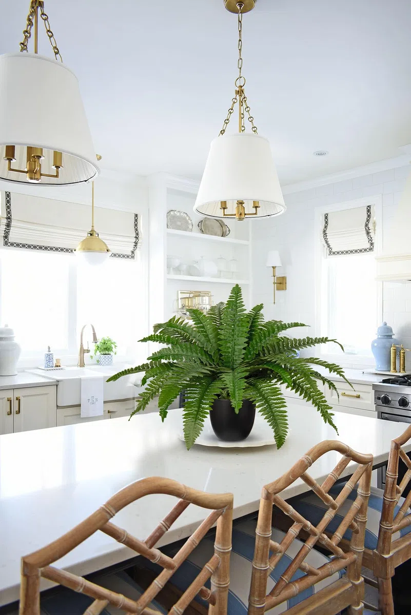 Hollyone Planta artificial en maceta de helecho Boston de 19.7 pulgadas, arbustos de helecho falsos en maceta para interiores y exteriores, helechos Boston sintéticos para decoración del hogar, jardín