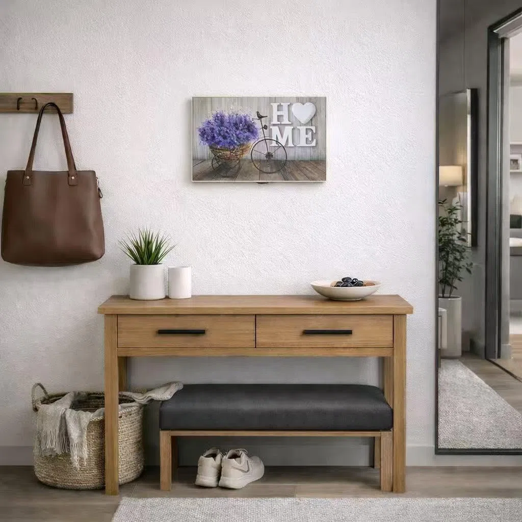 Tapa Cuadro Eléctrico Decorativa de Madera Blanca | Estilo Nórdico para Entrada y Recibidor | Cubre Contador de Luz Moderno | Diseño Home Lavanda