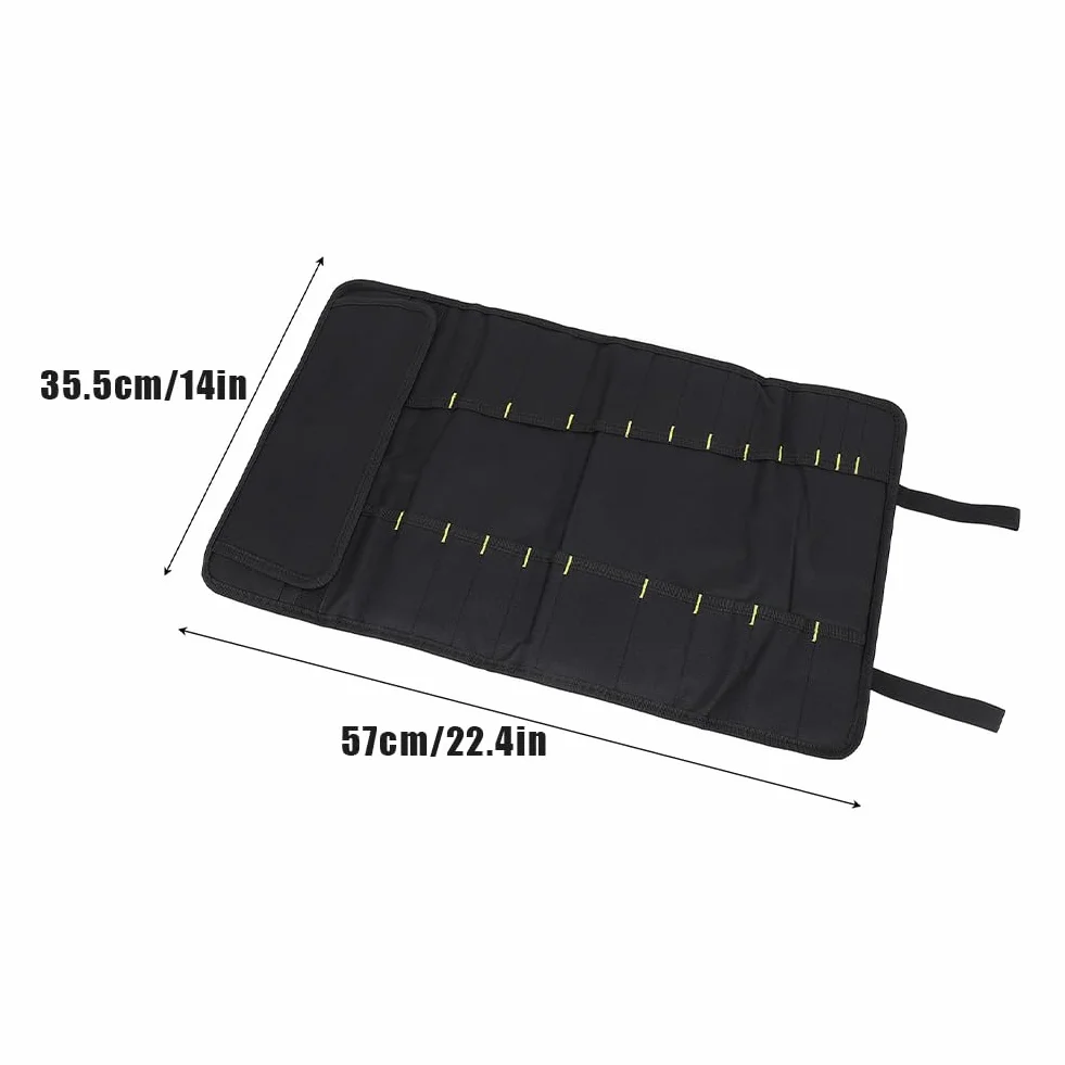 Bolsa para Cuchillos de Chef，35,5 * 57 cm con 20 Ranuras Protectores de Rollo de Almacenamiento de Cubiertos Portátiles Multifuncionales para el Hogar Cocina Viajes y Campamentos Sostiene