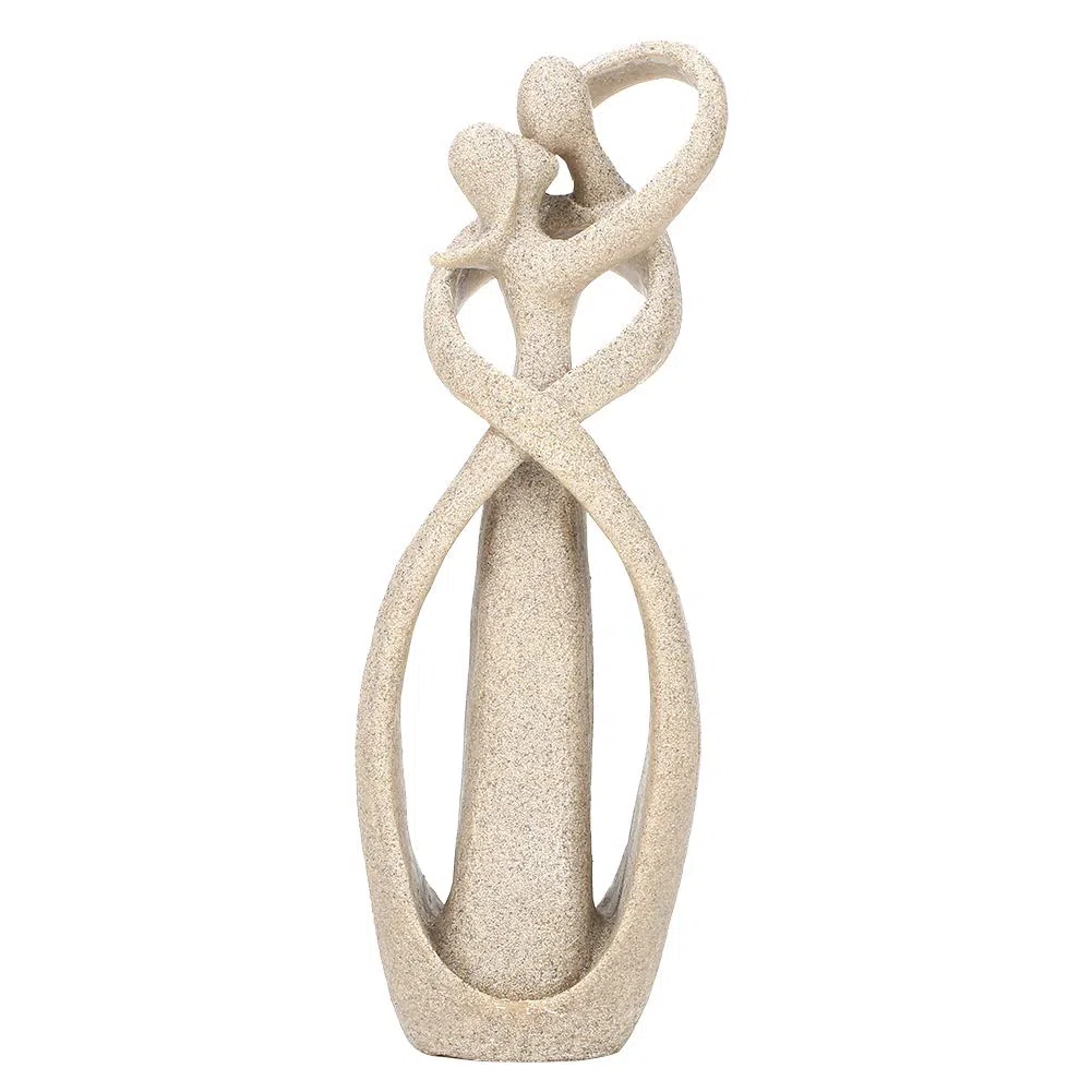 Estatua de Piedra Arenisca, Amantes del Beso, Escultura Tallada, decoración, estatuas