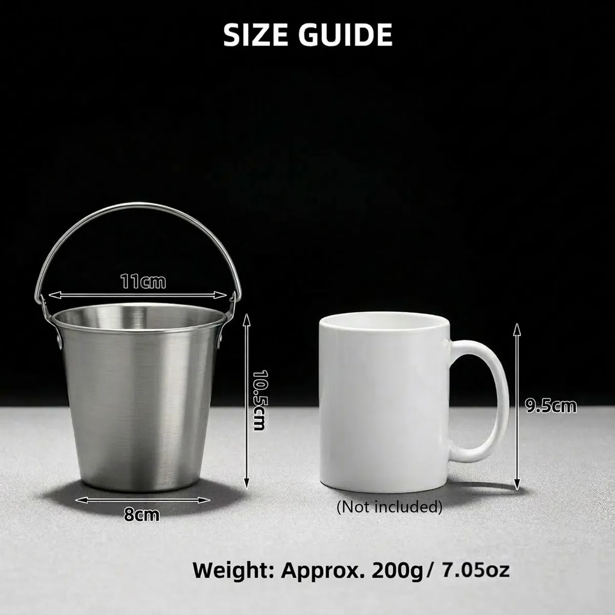 Cubitera pequeña de acero inoxidable con asa para bebidas, vino, papas fritas, alas de pollo, bares, fiestas, uso para fiestas, bares, hogar, 2 L (plateado)