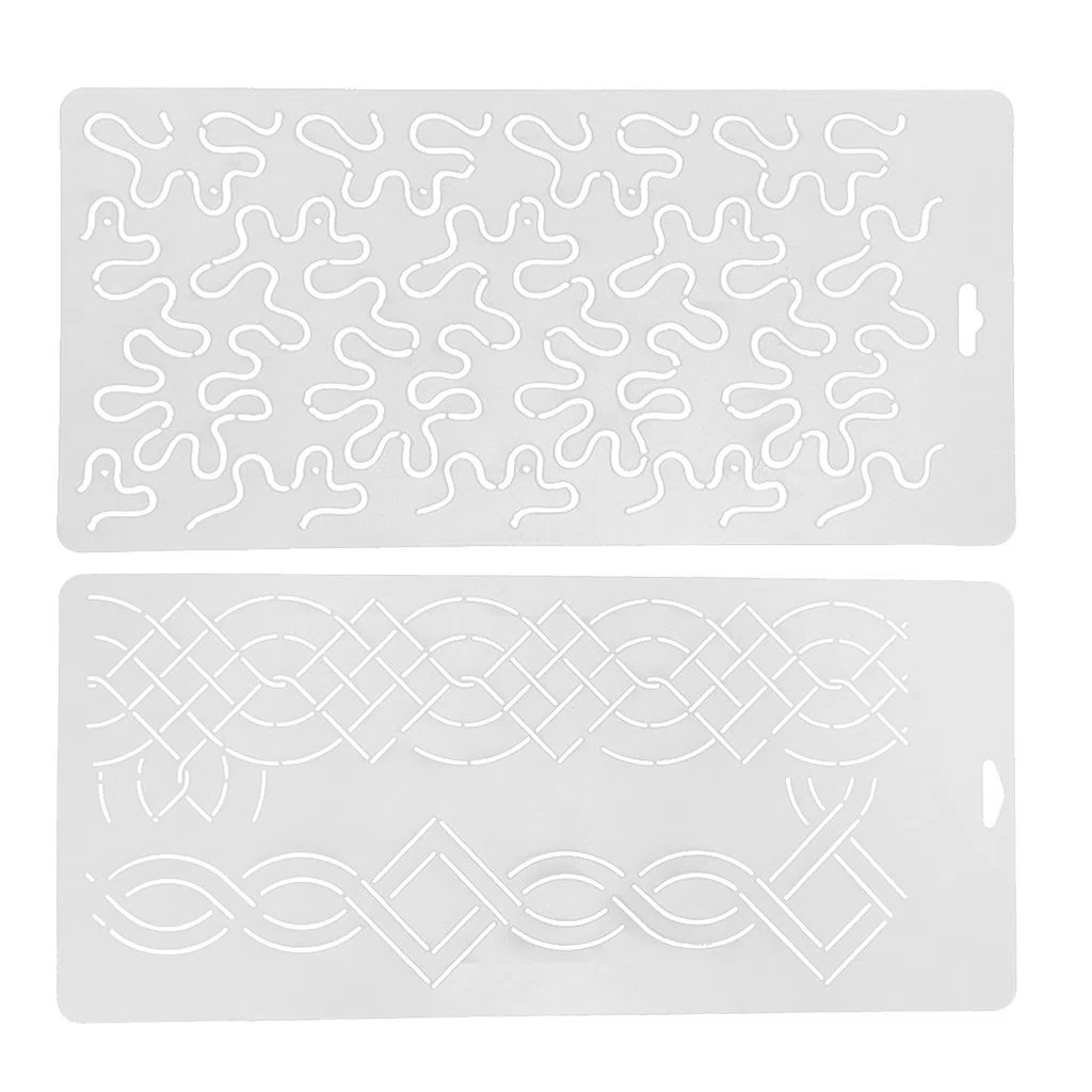 2pcs Patrón De Plantilla De Plástico Que Acolcha Plantilla Patchwork Costura Artesanal Herramienta