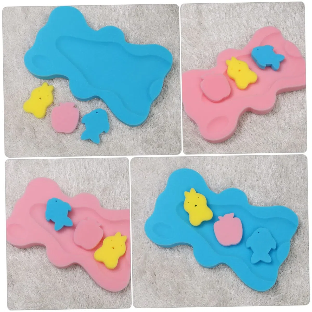 SHOWERORO 2 Piezas Alfombra De Bañera De Esponja para Recién Nacido Práctica Almohadilla De Baño para Cojín De Baño para para Bebe