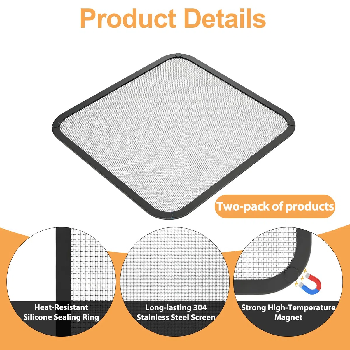 2Pcs Protector Contra Salpicaduras para Freidora de Aire Cosori CP158 5,5L, TurboBlaze 6,0L, Premium Il 6,2L, Turbo Tower 10,8L, Philips HD9270/91 6,2L, HD9285/91 7,2L, Protección Contra Grasa