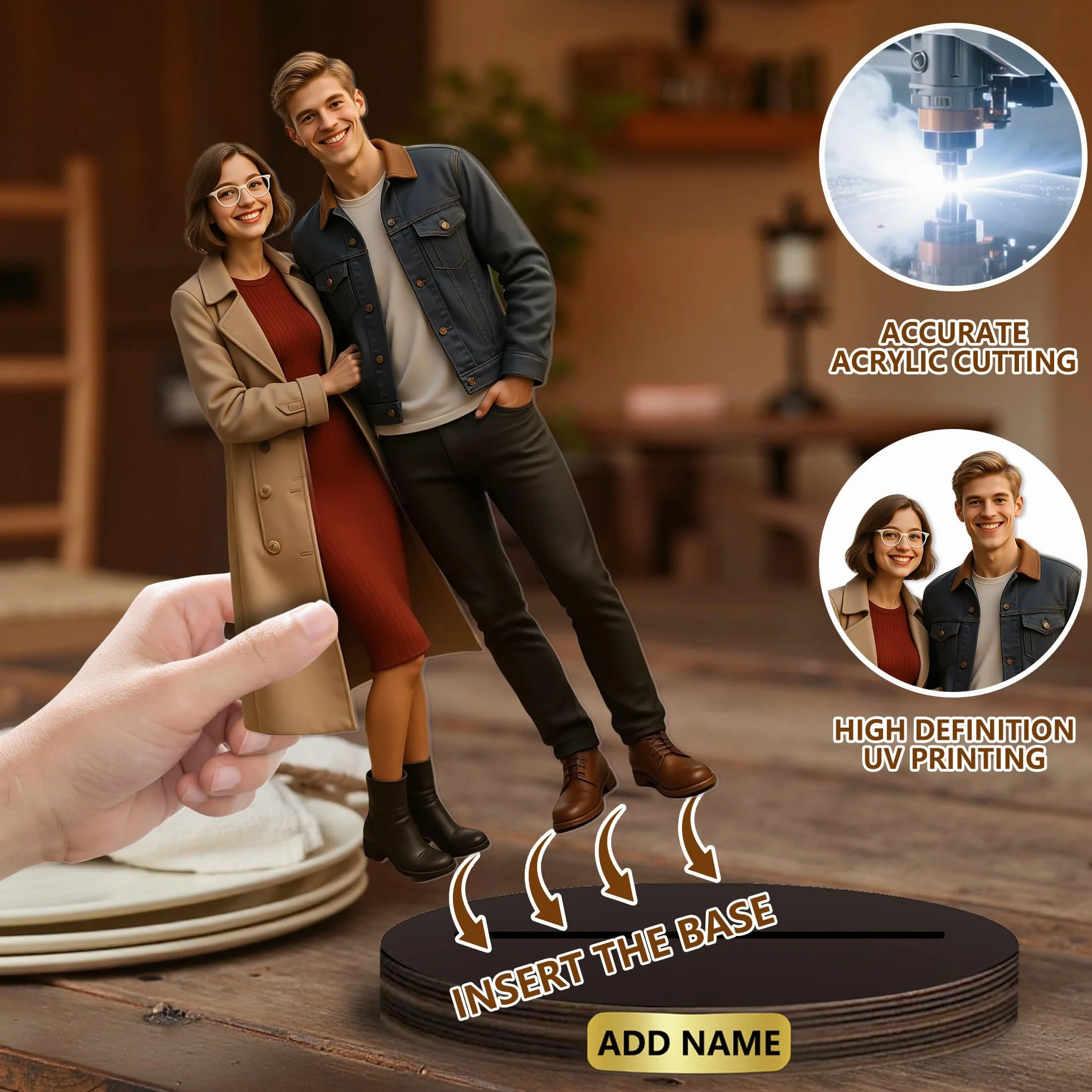 Figura Personalizada con Foto en Caricatura, Decoración Escritorio, Regalo San Valentín