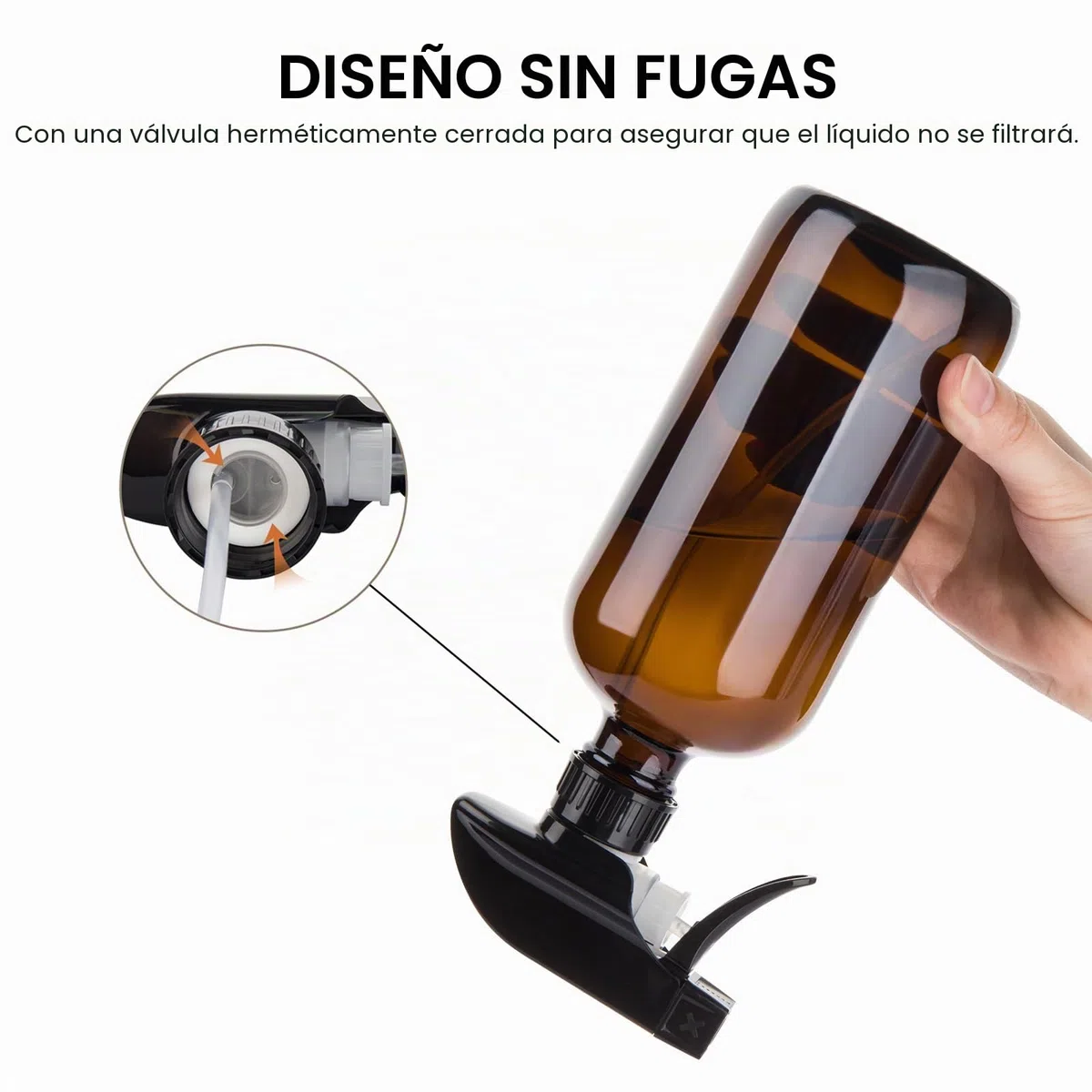 Botellas de vidrio vacías ámbar de 500 ml para limpieza, botella de spray de agua de niebla para cabello, jardinería y aceites esenciales, pulverizador de gatillo ajustable con ajustes de