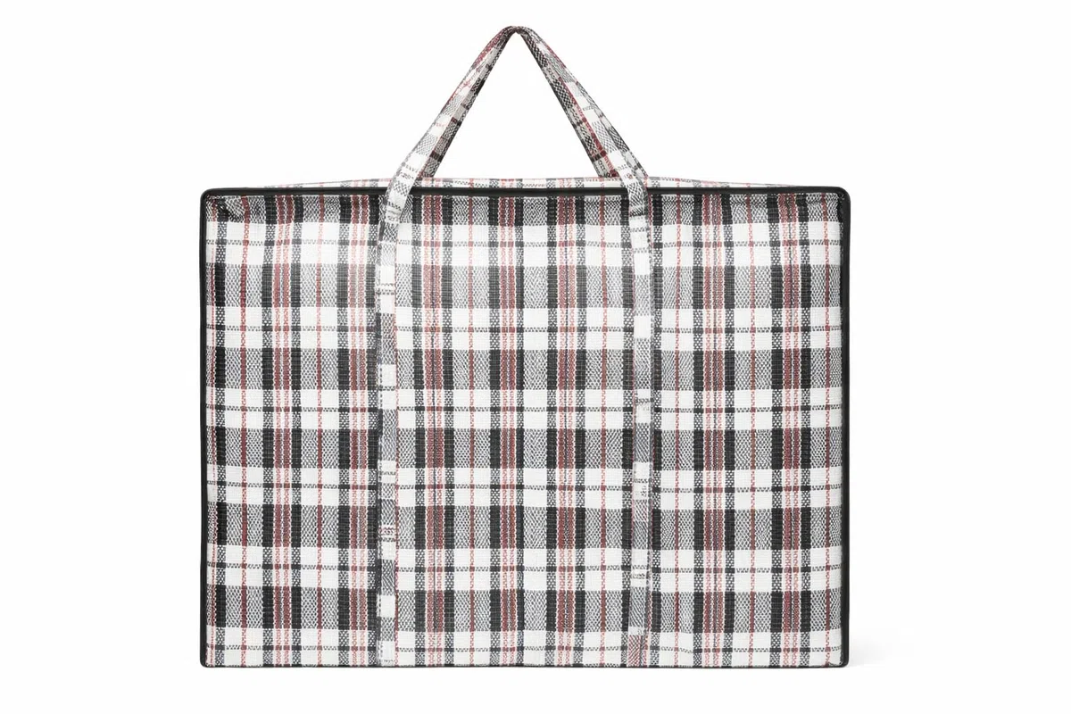 PACK8 Bolsa de Rafia GRANDE para Mudanza y Almacenaje 76x59x24 cm – Reutilizable, Impermeable, con Cremallera y Asas Resistentes