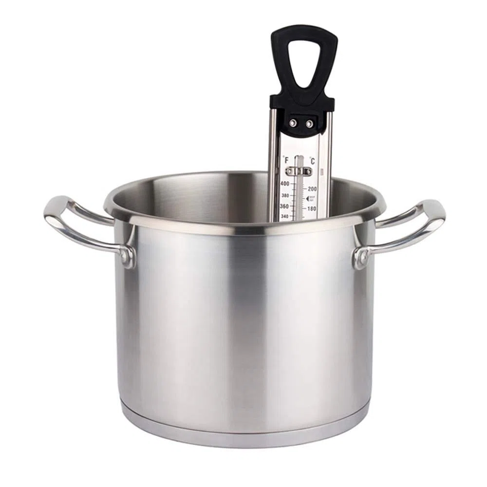Termómetro de caramelo para freír profundo/mermelada/azúcar/jarabe/jalea termómetro con gancho colgante y clip de olla de acero inoxidable termómetro de cocina termómetro de alimentos