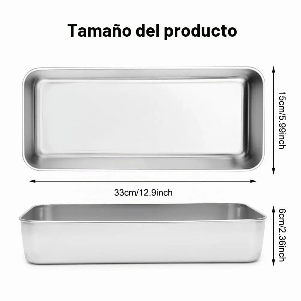 FARYODI Molde Rectangular para Pan 33cm, Molde Para Pan de Acero Inoxidable, Molde Rectangular para Panes, Saludable y Duradero, Apto para Lavavajillas, para Panes, Pasteles, Tostadas