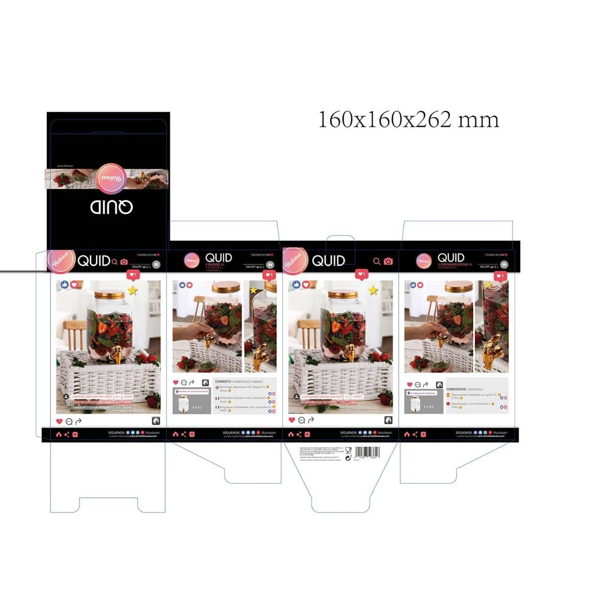 Quid Habitat Dispensador De Bebidas 4l Sodo Apto Frigorífico No Apto Microondas Reciclable