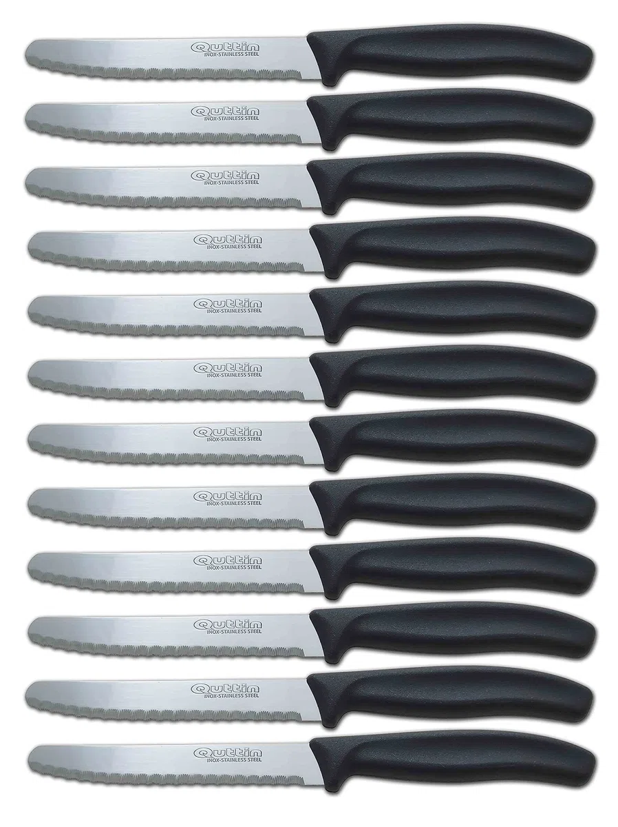 Quttin Cuchillos de Mesa/Cocina 11cm Practic Set 12 Unidades Acero Inoxidable