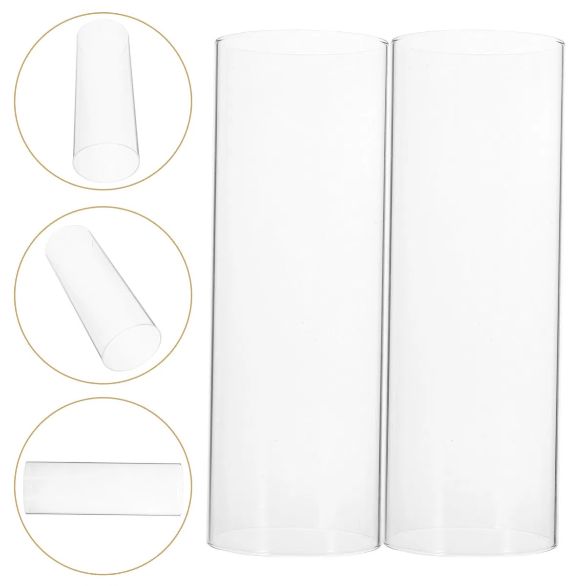 ABOOFAN Cúpulas de Cristal de Borosilicato de 2 Piezas para Velas, Portavelas Decorativos Hogar y Bodas, Diseño Elegante y Protección Viento