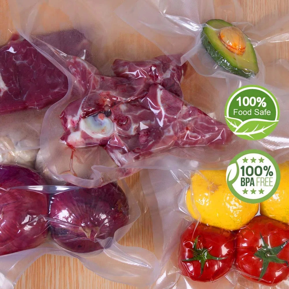 100 Bolsas 15x25cm Bolsas Envasar al Vaci Vacio Alimentos Bolsas de Vacío de Alimentos,Bolsas para Envasar al Vacío Envasado al Vacío para Alimentos Sin BPA