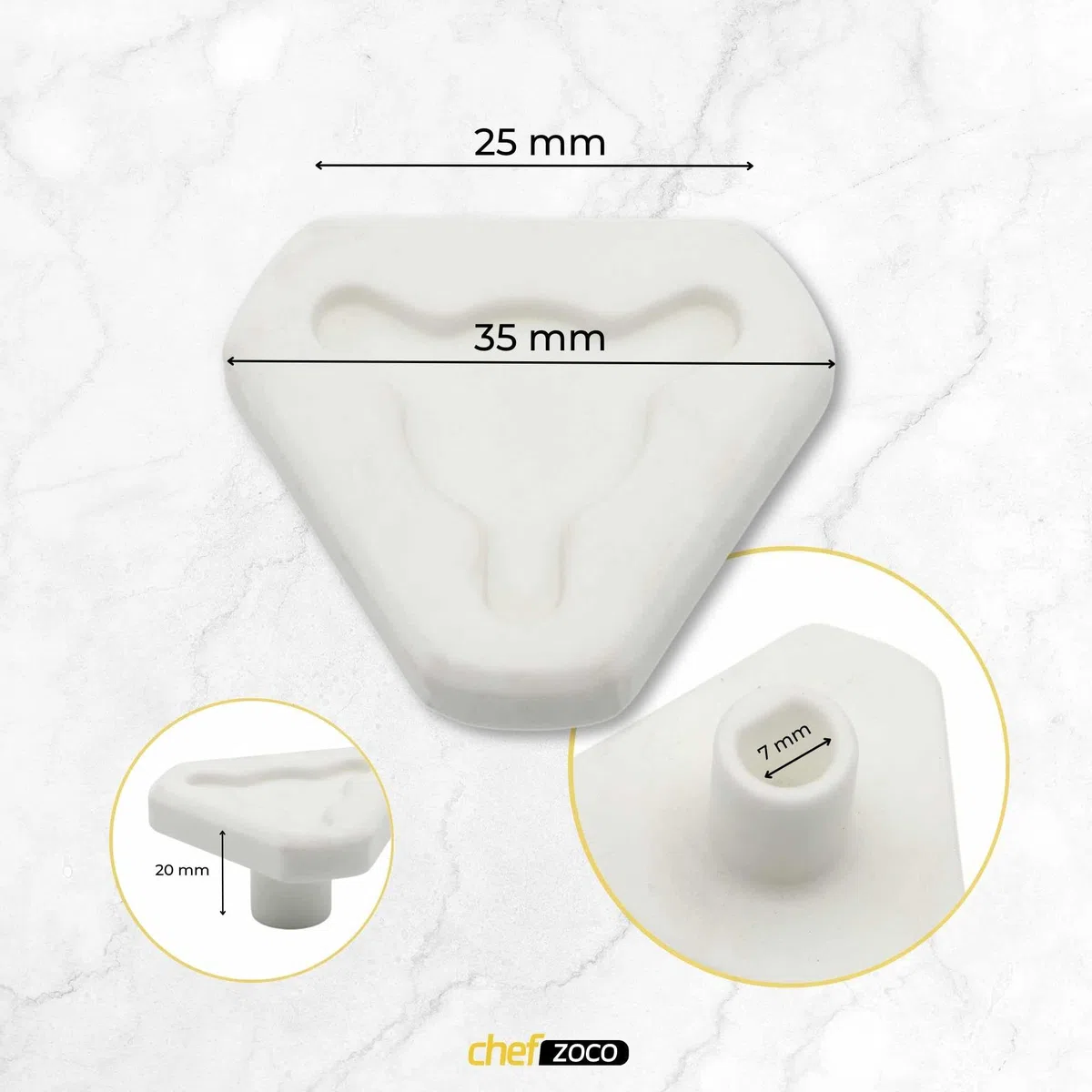 CHEFZOCO Acoplador para Platos Giratorios para Microondas, Soporte arrastre plato microondas, Casquillo arrastre horno microondas, Código original 89830933, Modelo MW222X, Blanco