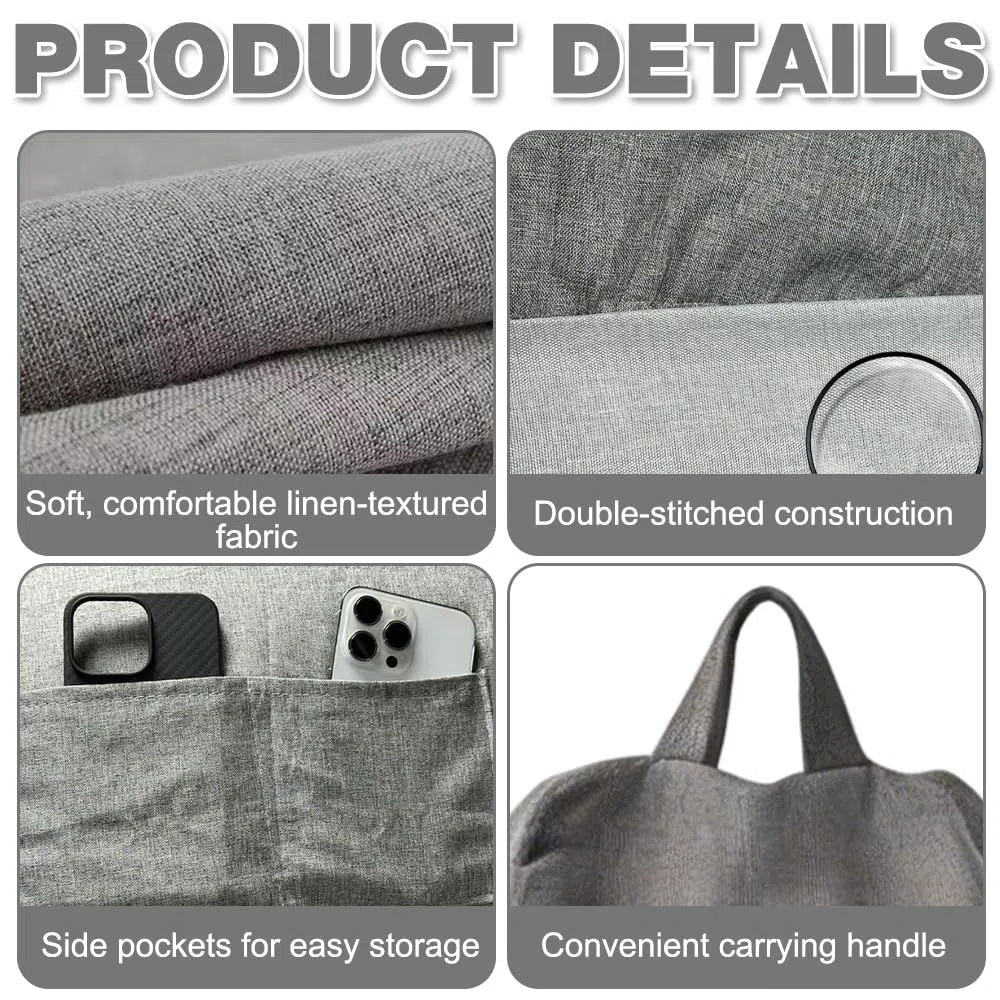 Saco de Asiento para Niños y Adultos, Funda de Puf en Forma de Lágrima Solo (Sin Relleno) Funda de Saco de Asiento con Cremallera Puf para Videojuegos para Dormitorio, Oficina, Salón, Terraza