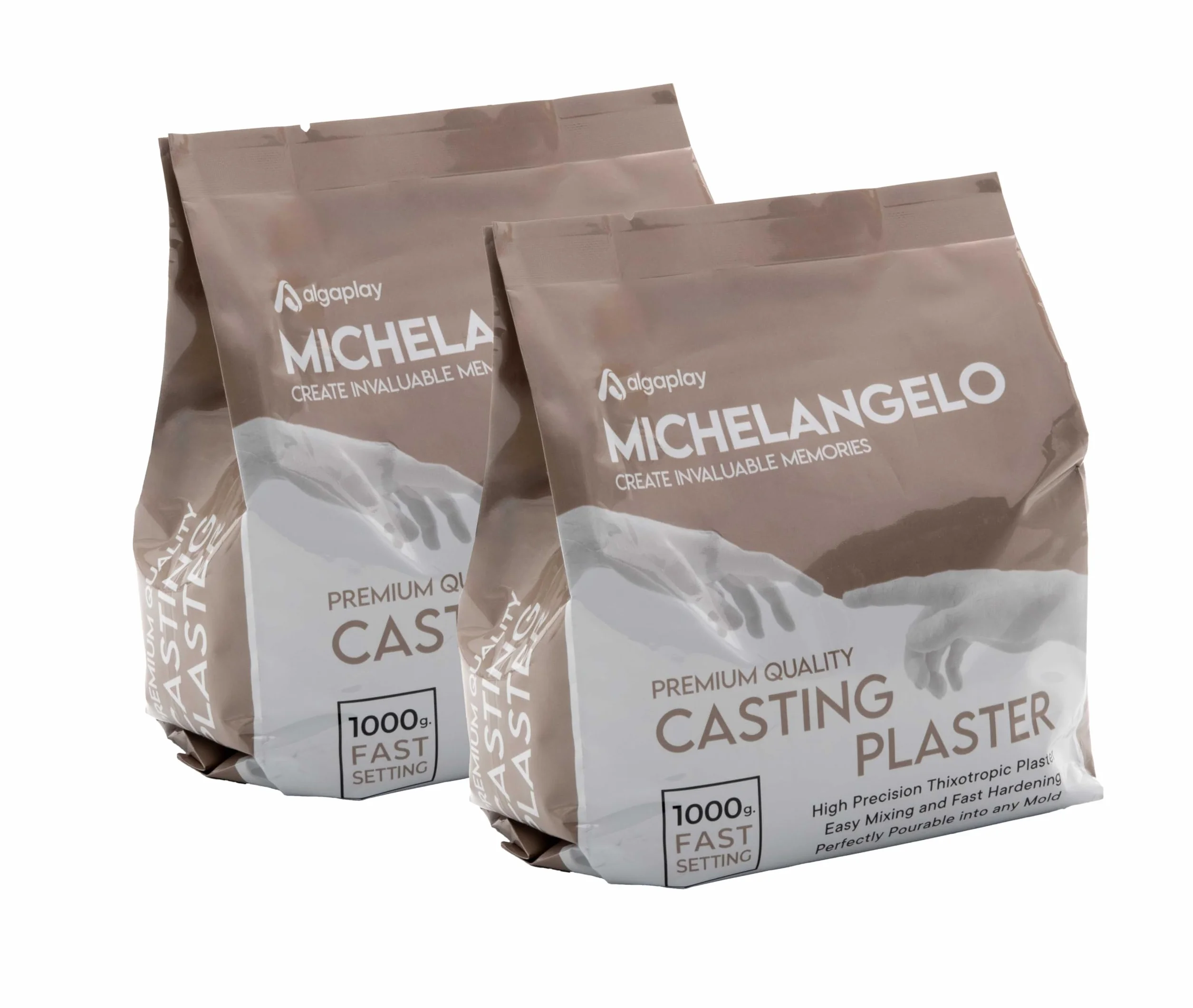 Algaplay Miguel Ángel Casting Plaster 2 kg. Tixotrópico sintético y no tóxico de alta dureza y resistencia. Ideal para moldes y positivos en copia.