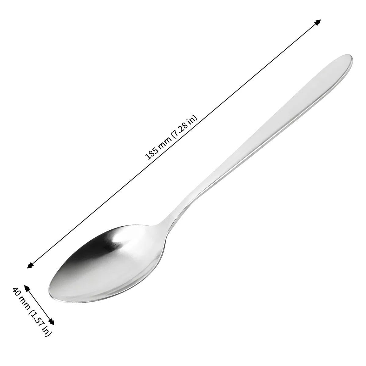 Juego de 40 cucharas de acero inoxidable, 18,5 x 4 cm, para cocina, restaurante y gastronomía