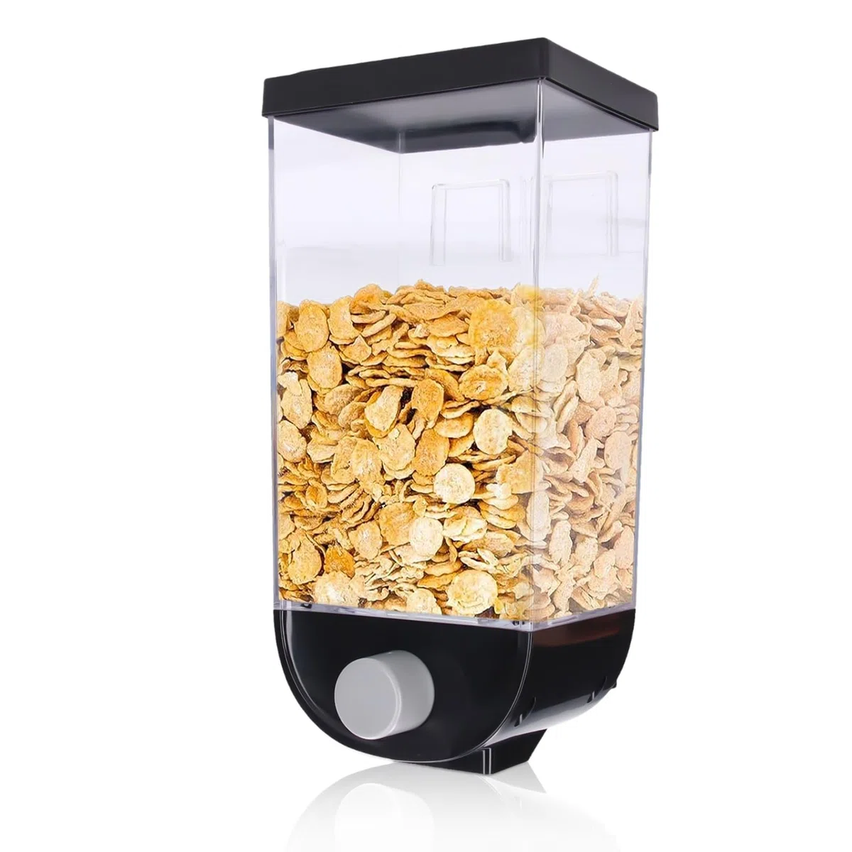 HERCHR Dispensador De Alimentos Secos y Polvo De Lavandería De 1/1.5 L - Montado En La Pared Para Cereales, Arroz y Granos - Contenedor (1.5L)