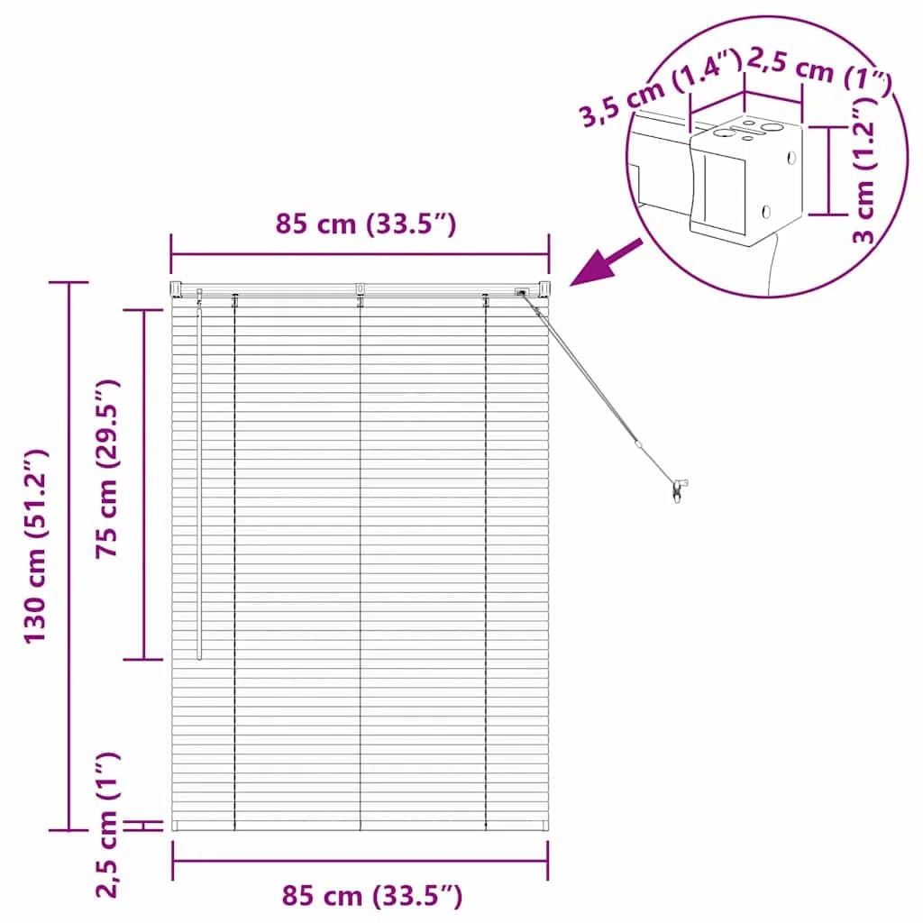 vidaXL Persianas venecianas Manual Plateado 130 x 85 cm Aluminio, Persianas Modernas para Interiores, de Aluminio Ajustables, Elegantes tratamientos para Ventanas en casa y Oficina