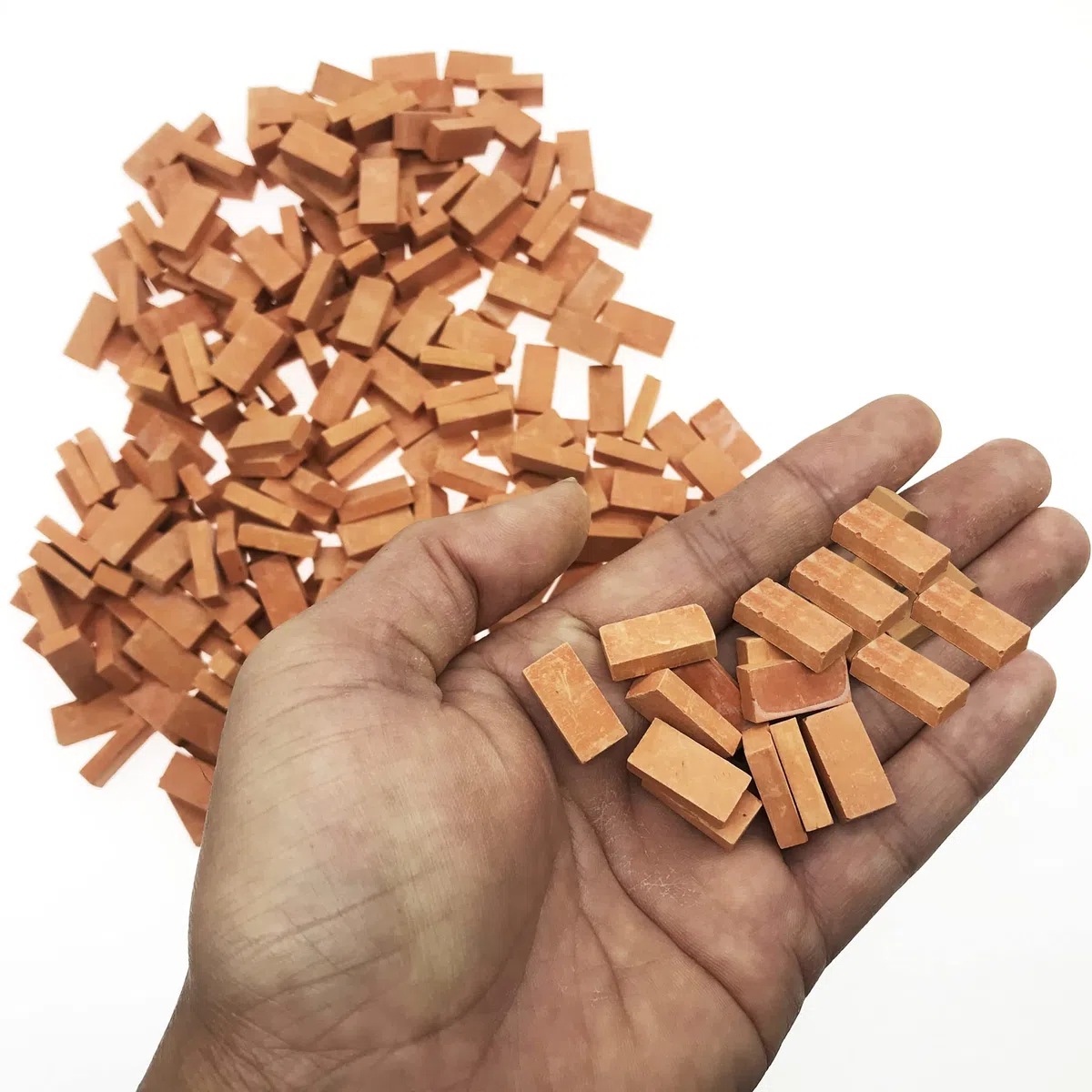 Cayway 400 Pz Mini Ladrillos en Miniatura, Rojo 1:16, Modelo para Decoración de Mini Jardín