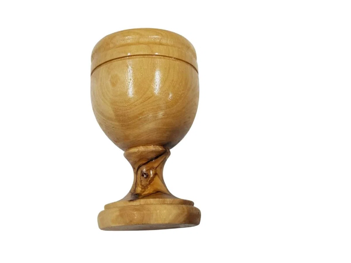 Bethlehem Gifts - Copa de vino para comunión (7 cm, madera de olivo)