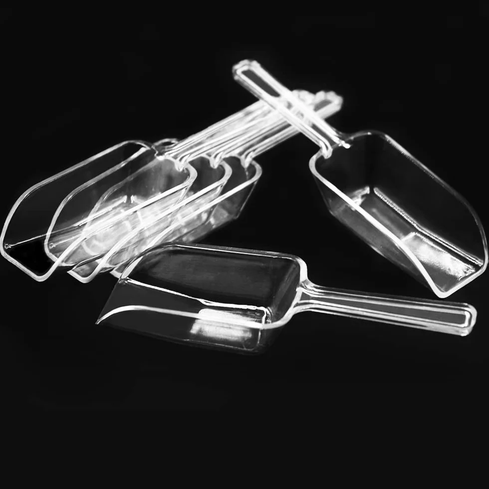 Cuchara de cocina de plástico, 16 unidades, cucharas medidoras multiusos, cuchara transparente para hielo, cuchara dulce para bodas, helados, proteínas en polvo