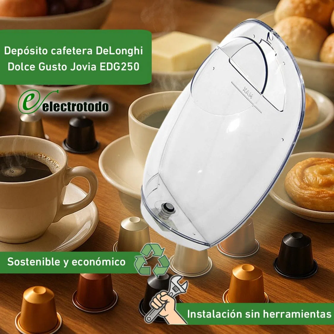 Depósito compatible con cafetera DeLonghi Dolce Gusto Jovia EDG250 7313252321