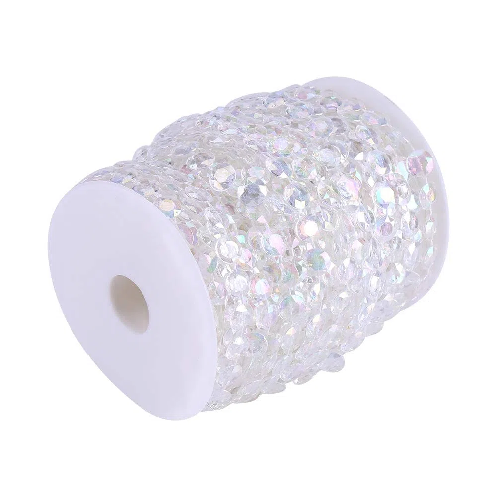 Tyenaza Guirnalda de Cuentas de Cristal en Rollo, Cortina de Cuentas de Acrílico, Hebras Decorativas para Bodas, Fiestas, Celebraciones y Decoración de Árboles, 30 m (2#)