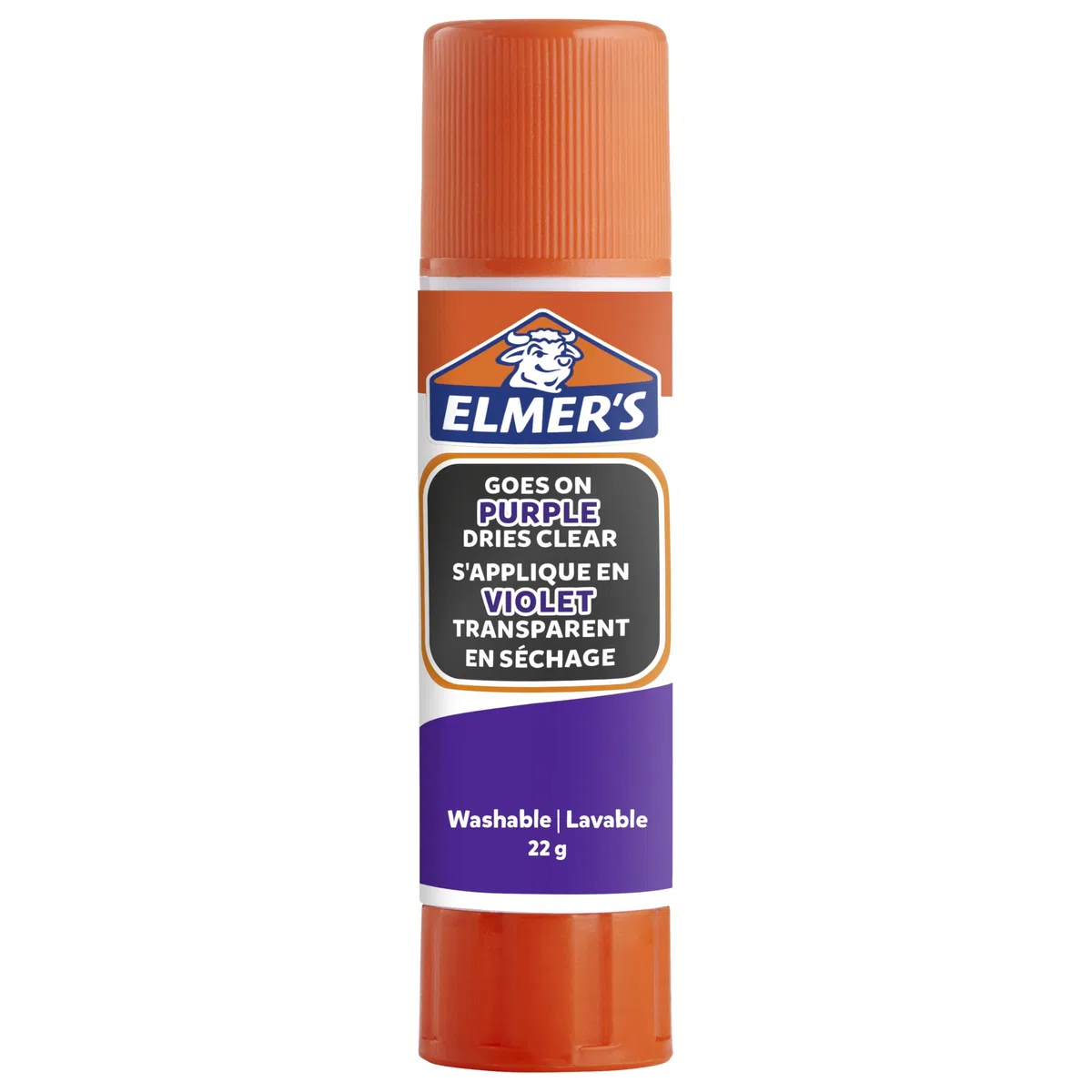 Elmer's barras de pegamento de color morado que desaparece | Se queda transparente al secarse | Ideal para clase y manualidades | Lavable y apto para niños | 22 g | 10 unidades
