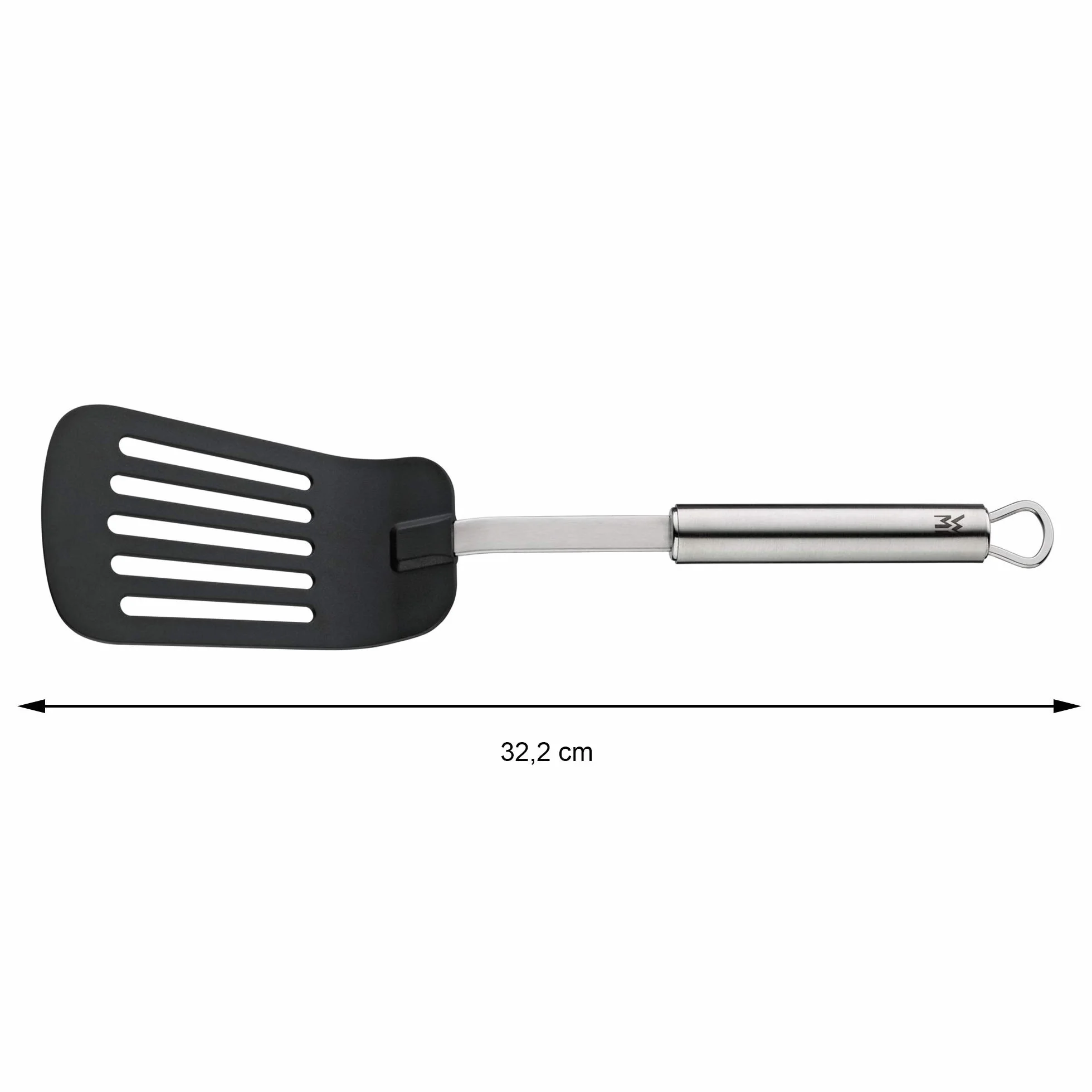 WMF Profi Plus - Espátula de plástico de 32,2 cm, Acero Inoxidable Cromargan parcialmente Mate, Parte Frontal de plástico, Apta para lavavajillas, Resistente al Calor