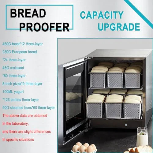 Prueba de masa de grado comercial con control de humedad, cámara de fermentación eléctrica para masa madre, baguette y ciabatta perfectas