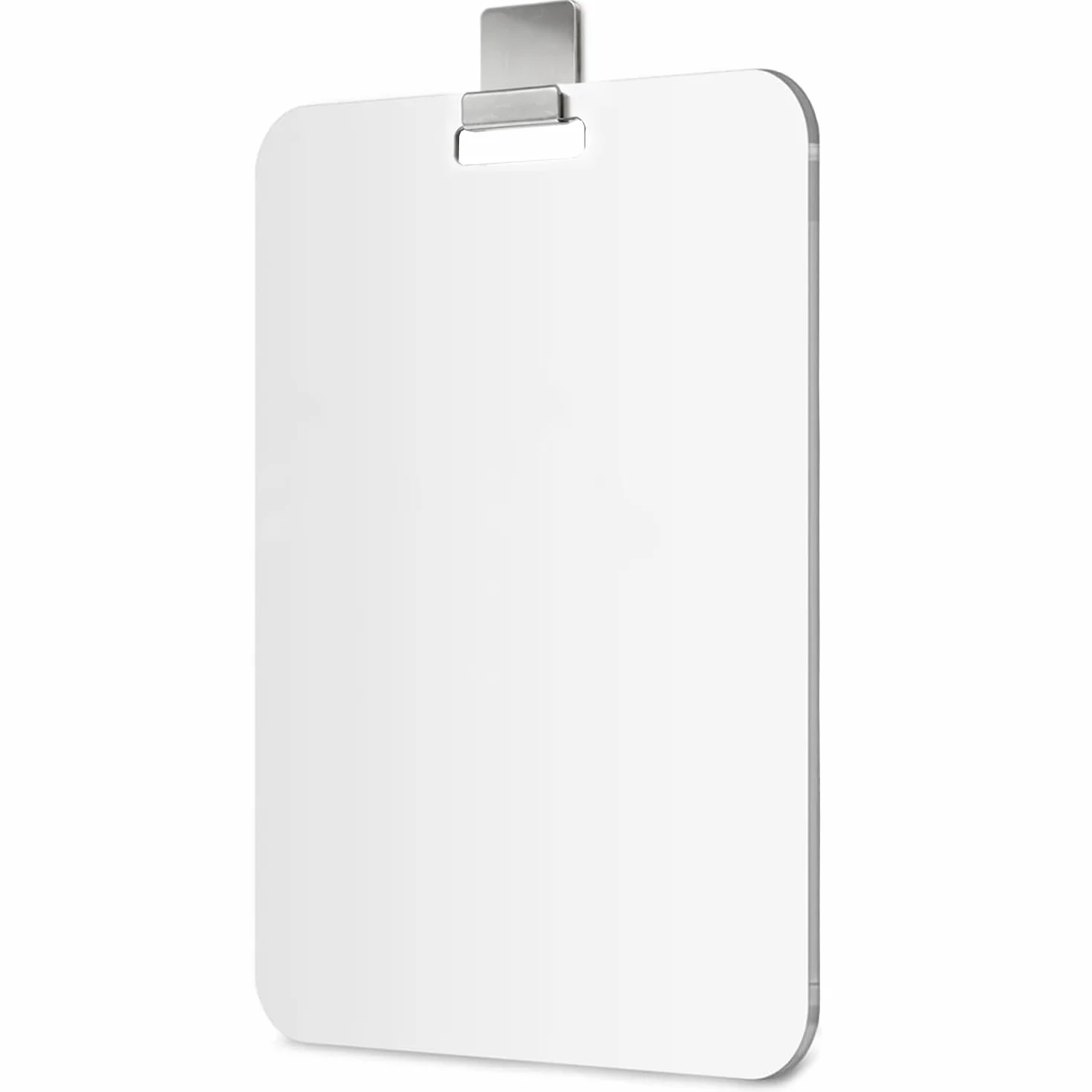Mavoro Espejo de afeitado 18 x 23 cm para ducha con gancho adhesivo 3M, espejo de ducha para colgar en cualquier lugar, acrílico, irrompible, menos empañamiento, elegante sin marco, seguridad sin