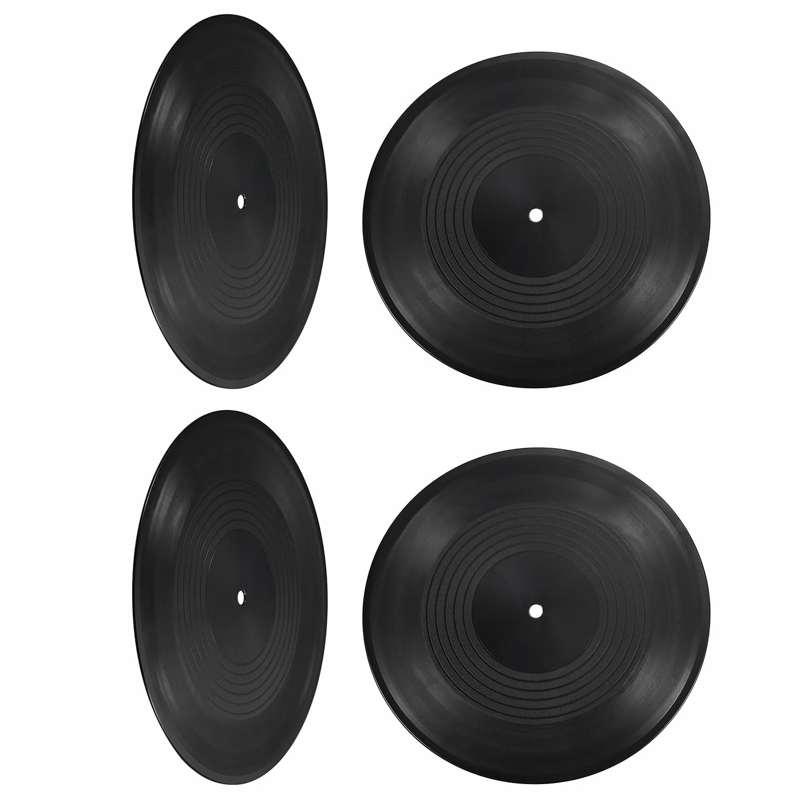 PATIKIL En Blanco Vinilo Discos 12" 2 Piezas CD Falso Vinilo Discos para Pared Estética Decoración Decorativos Discos para Rollo Música Habitación Rock Fiesta Decoración Negro