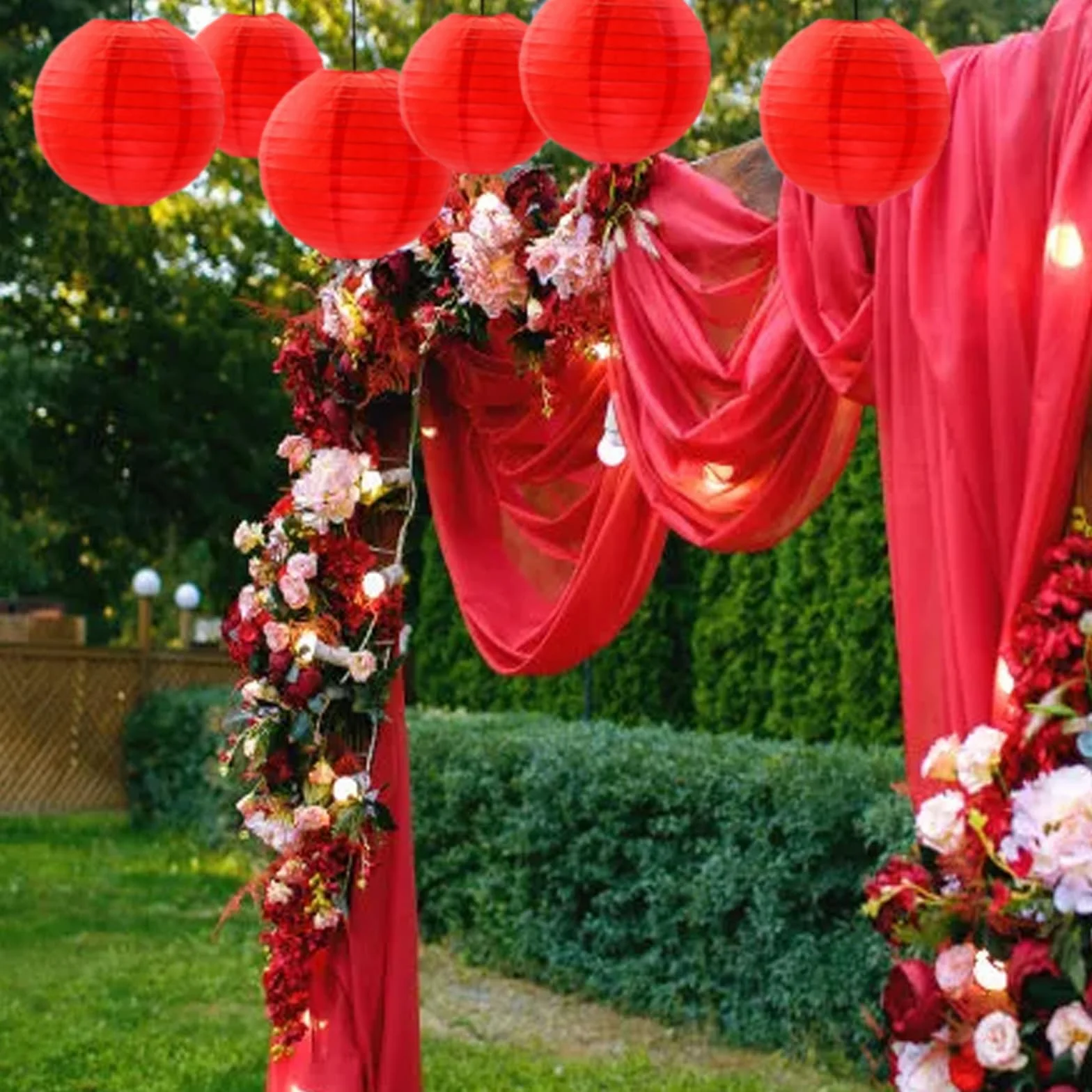 Vastsea 8 Piezas Farolillos Rojo de Papel, Rojo Redonda Farolillos de Papel, Decoración de Linterna, Aplicar para Fiestas, Fiesta de Navidad, Celebraciones Familiares(Rojo, 11,8 Pulgadas)