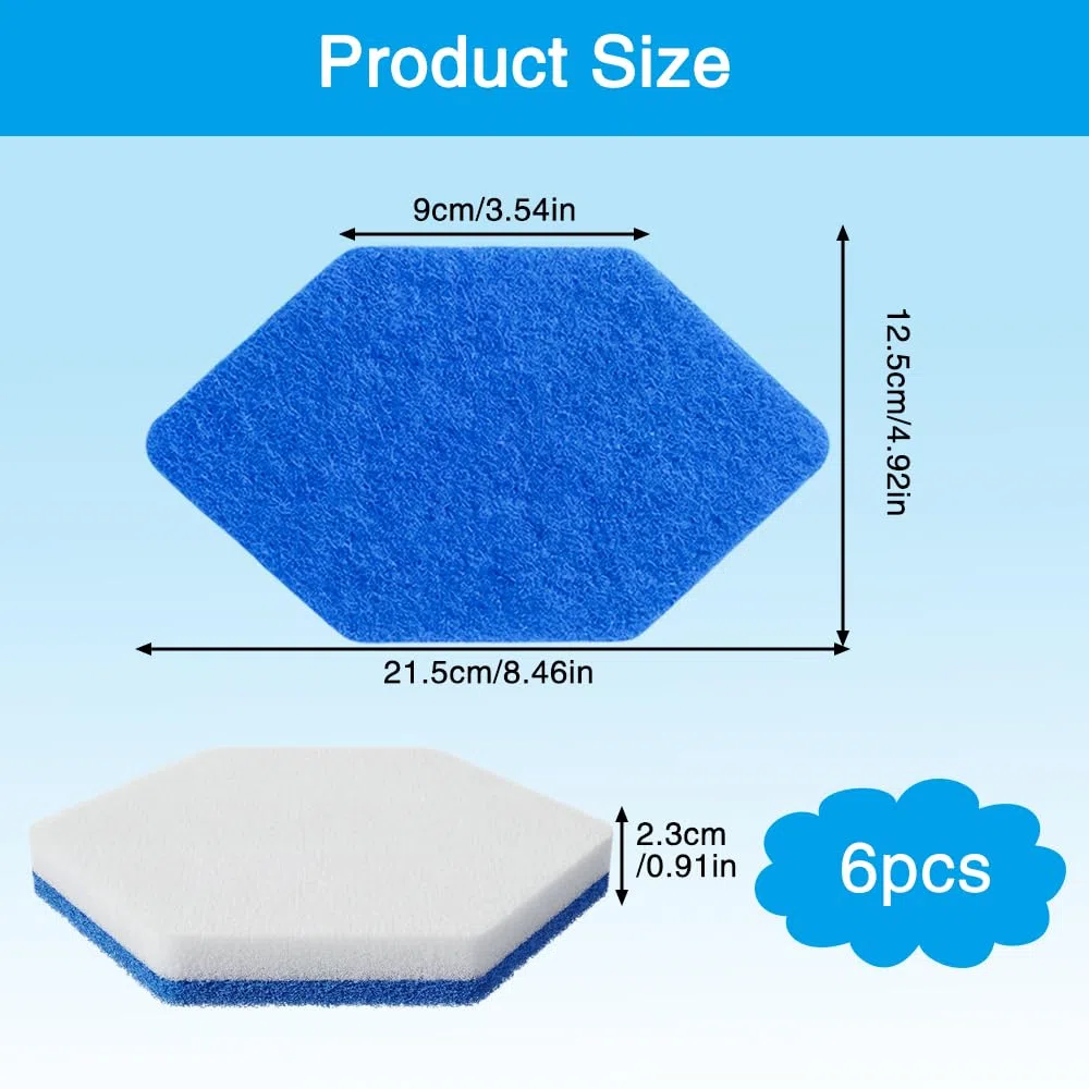 6 piezas de repuesto para fregona de baño y bañera, compatible con esponja multisuperficie Vileda Bath Magic Bad