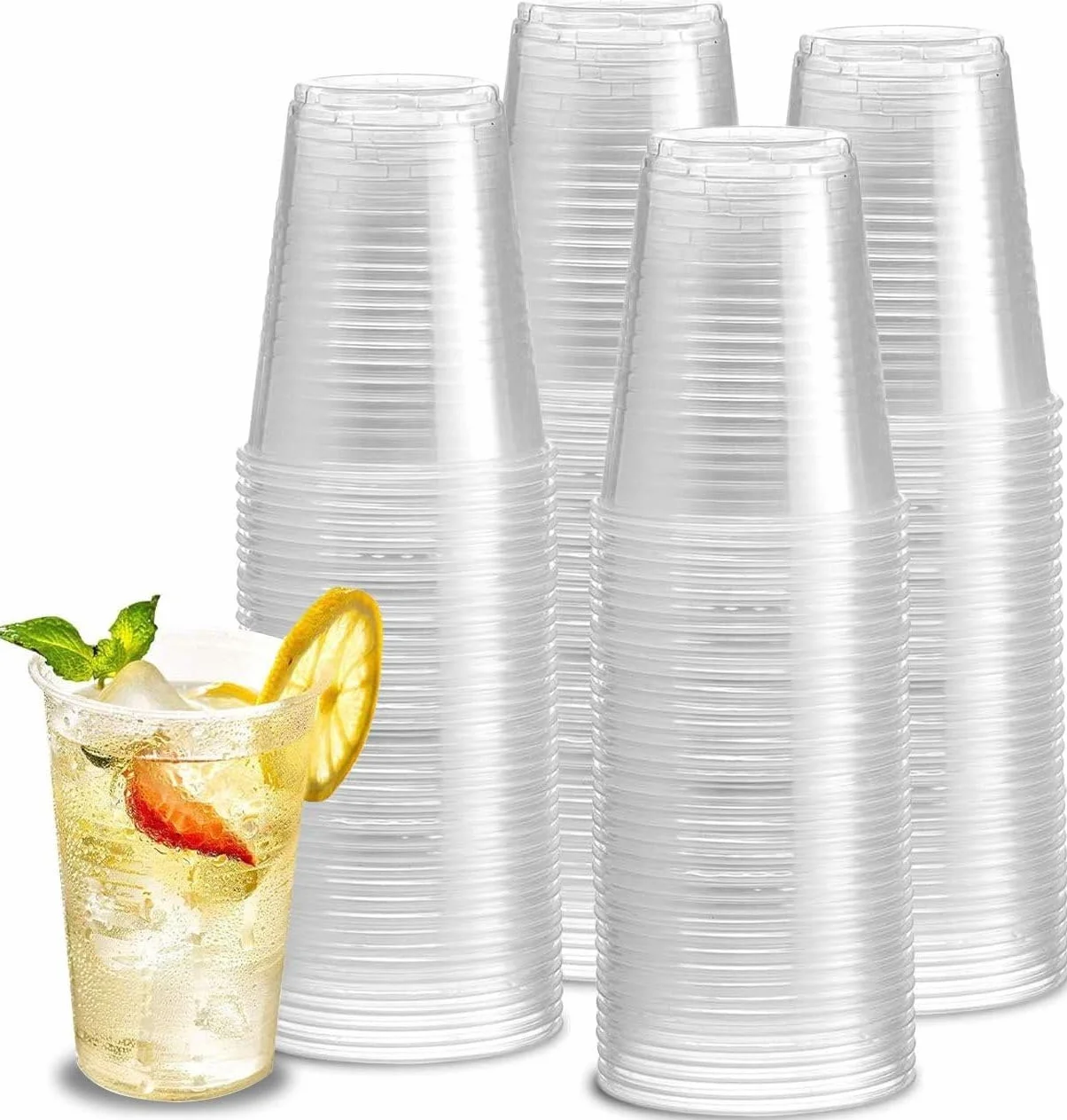 Genérico 500 Vasos de Plástico - Envio 24 h - 200 ml - 500 uds Desechables de Polipropileno - Ideal para Fiestas, Cumpleaños, Festivales, Oficinas o Navidad (500) - 200 ml