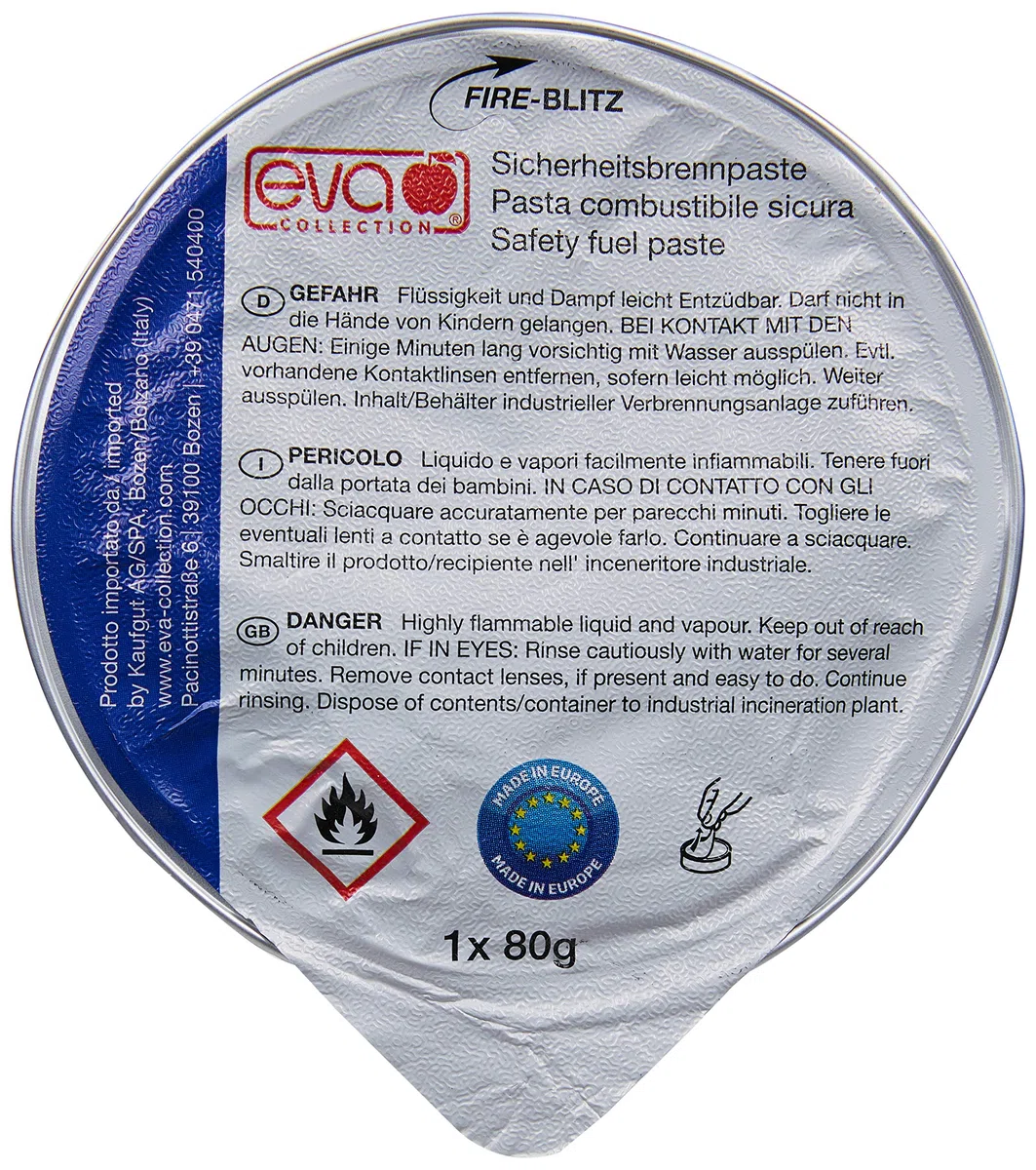 Eva Fire-Blitz - Pasta Combustible Segura, 3 x 80 g