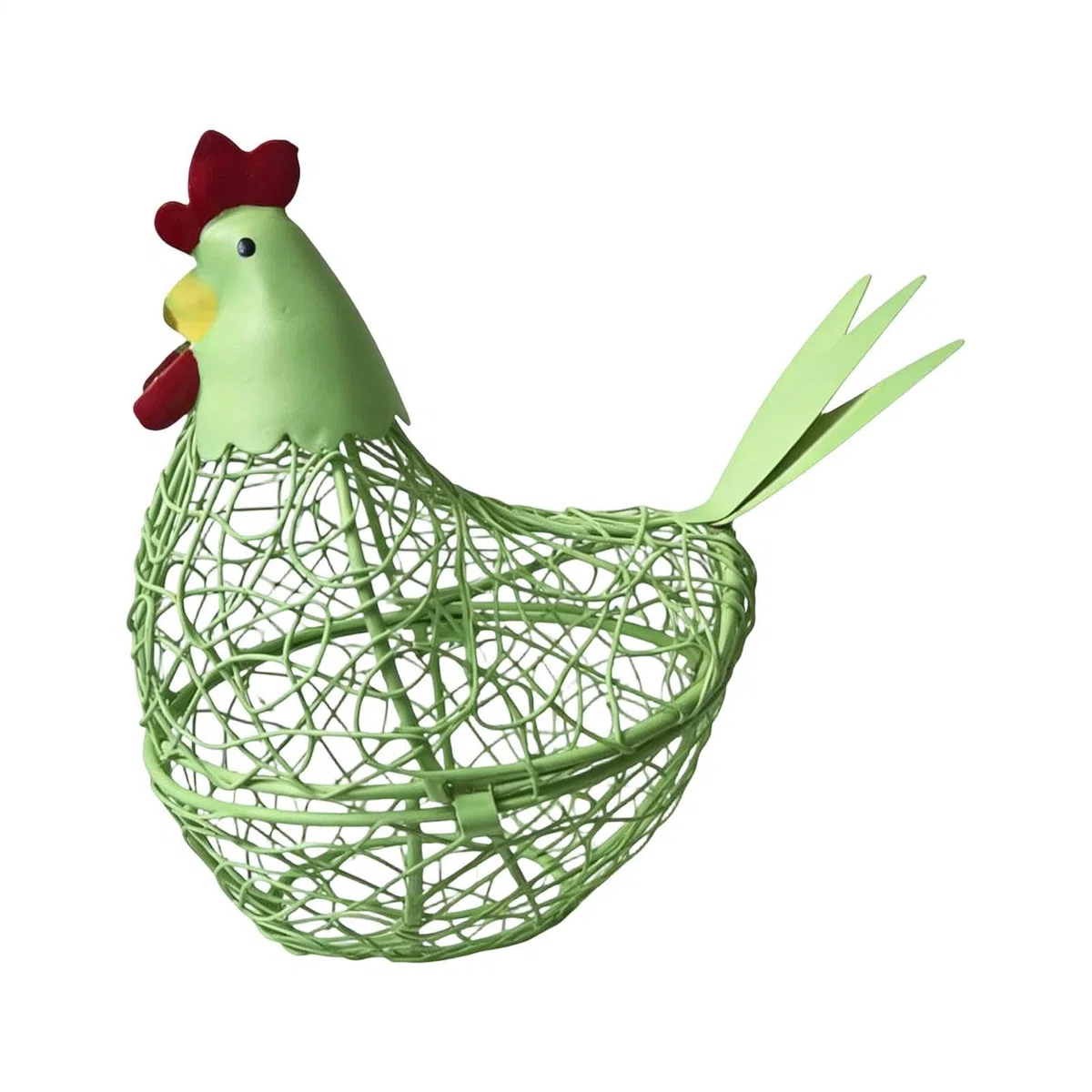 Cesta para Huevos,Decoración Rústica de Cocina en Metal | Almacenamiento con Forma de Gallina Recolector de Huevos | para Jardín, Patio Trasero, Pascua, Encimera y Mesa, Estilo Granja