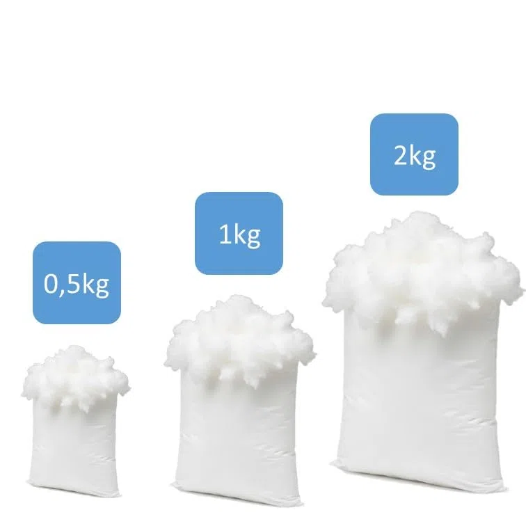 Genérico MARCAVI | Relleno de Microfibra de 2Kg para Cojines, Peluches y Manualidades con Interior Mullido – Relleno Fibra Hueca Siliconada Tacto Pluma, Esponjoso y Suave