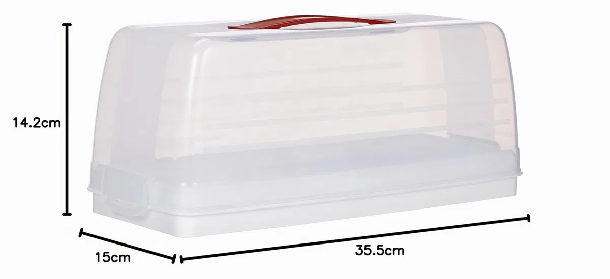 Curver 175247 - Campana para la Torta, Rectangular, Color: Transparente/Blanco